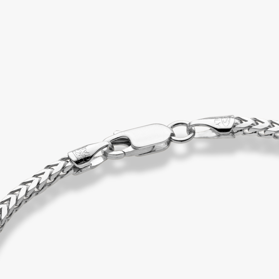 Franco Square Box Chain Bracelet in Sterling Silver, 2.5mm