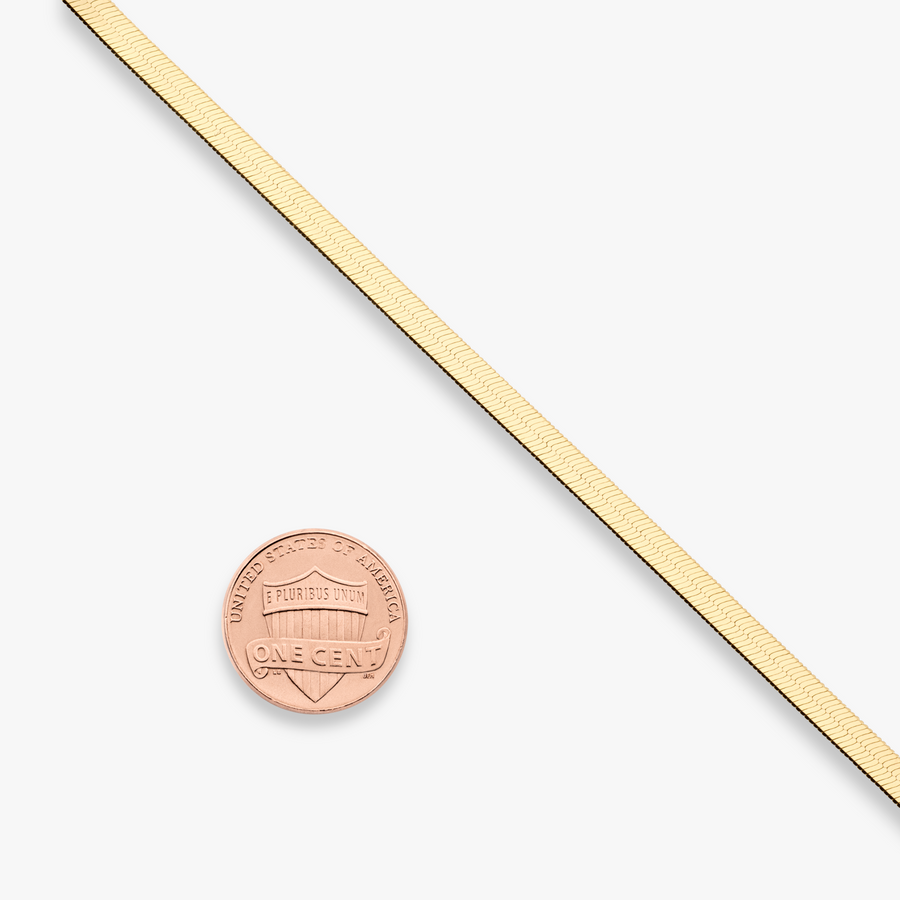 Herringbone Anklet in 18k gold over sterling silver, 3.5mm