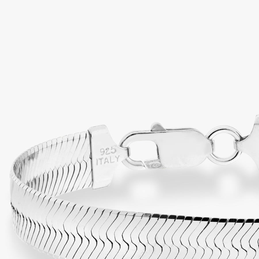 Herringbone Bracelet in Sterling Silver, 10mm