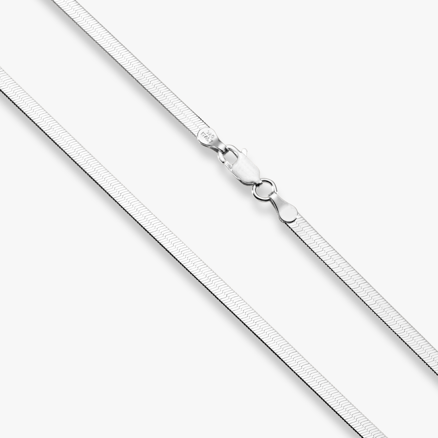 Simply Silver Sterling Silver 925 High Shine Herringbone Necklace |  very.co.uk
