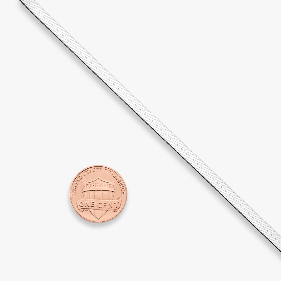 Herringbone Necklace in Sterling Silver, 3.5mm