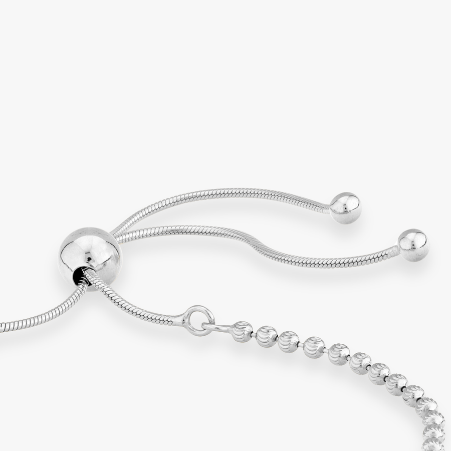 Infinity Adjustable Bolo Beaded Bracelet in Sterling Silver