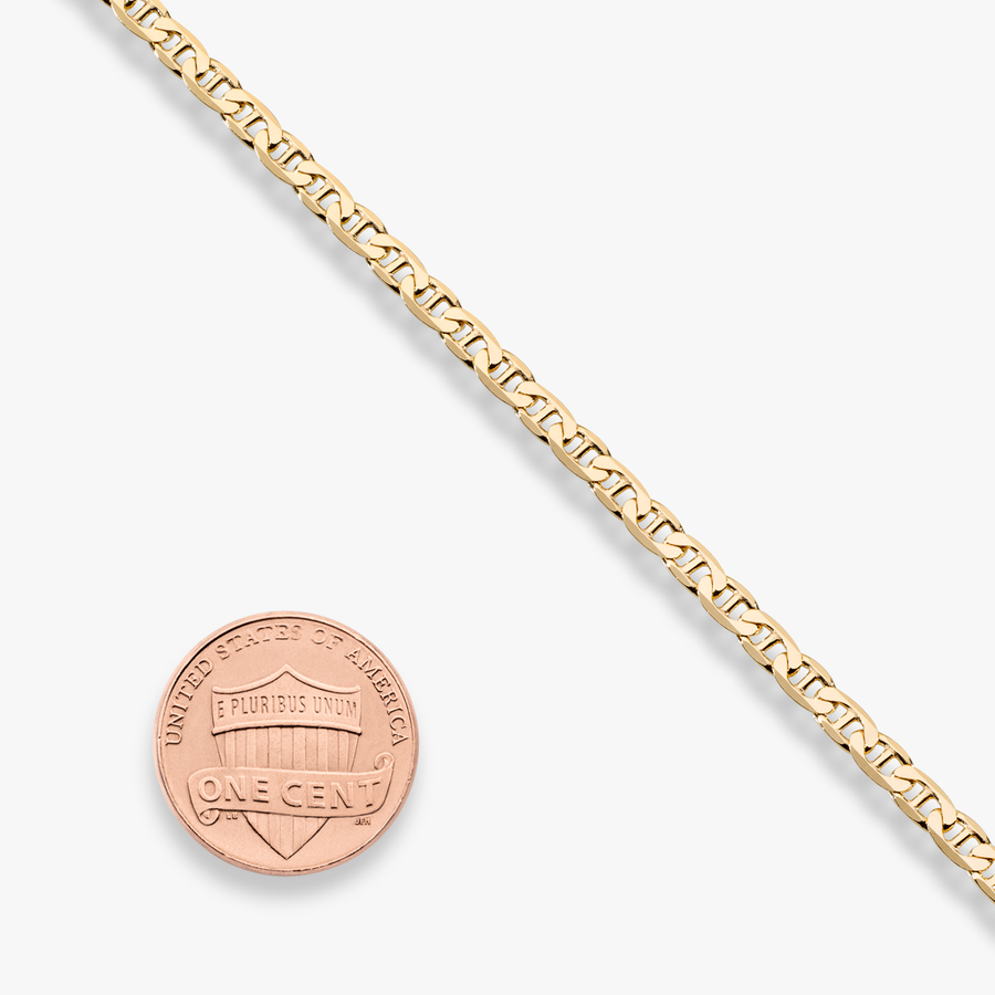 Mariner Anklet in 18k gold over sterling silver, 3mm