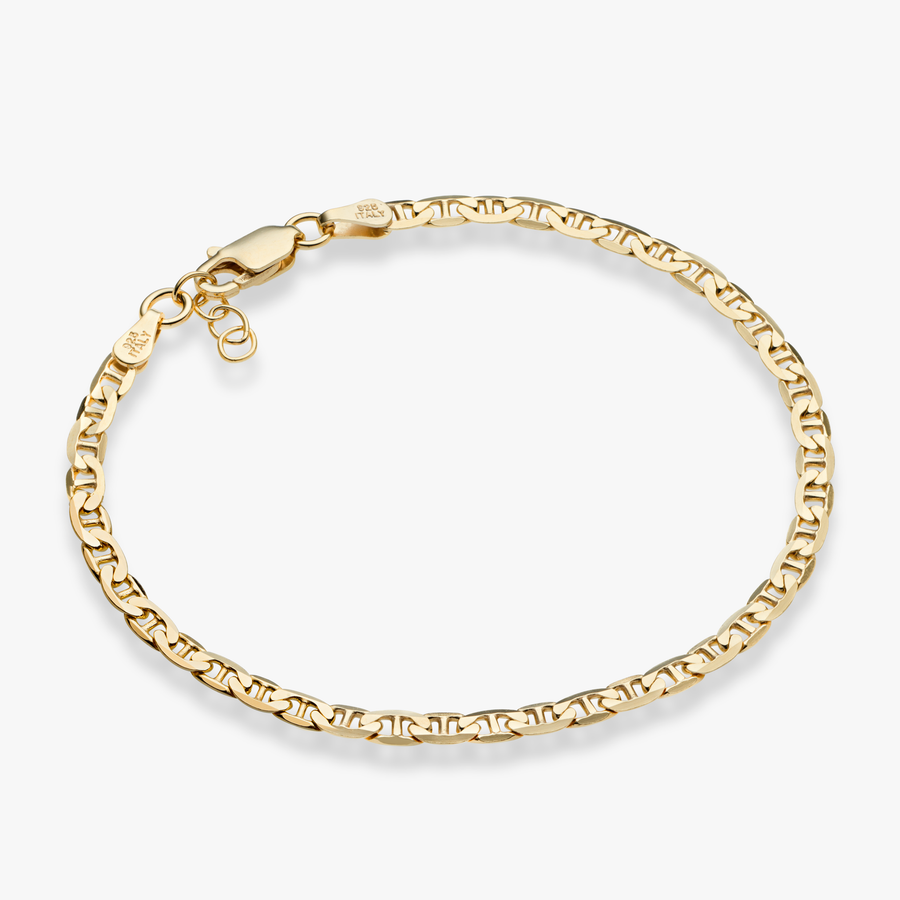 Mariner Chain Bracelet in 18k gold over sterling silver, 3mm