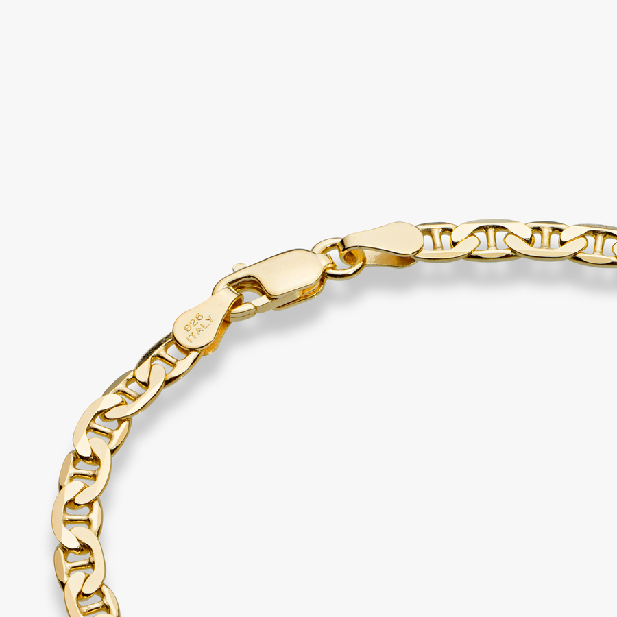 Mariner Chain Bracelet in 18k gold over sterling silver, 4mm