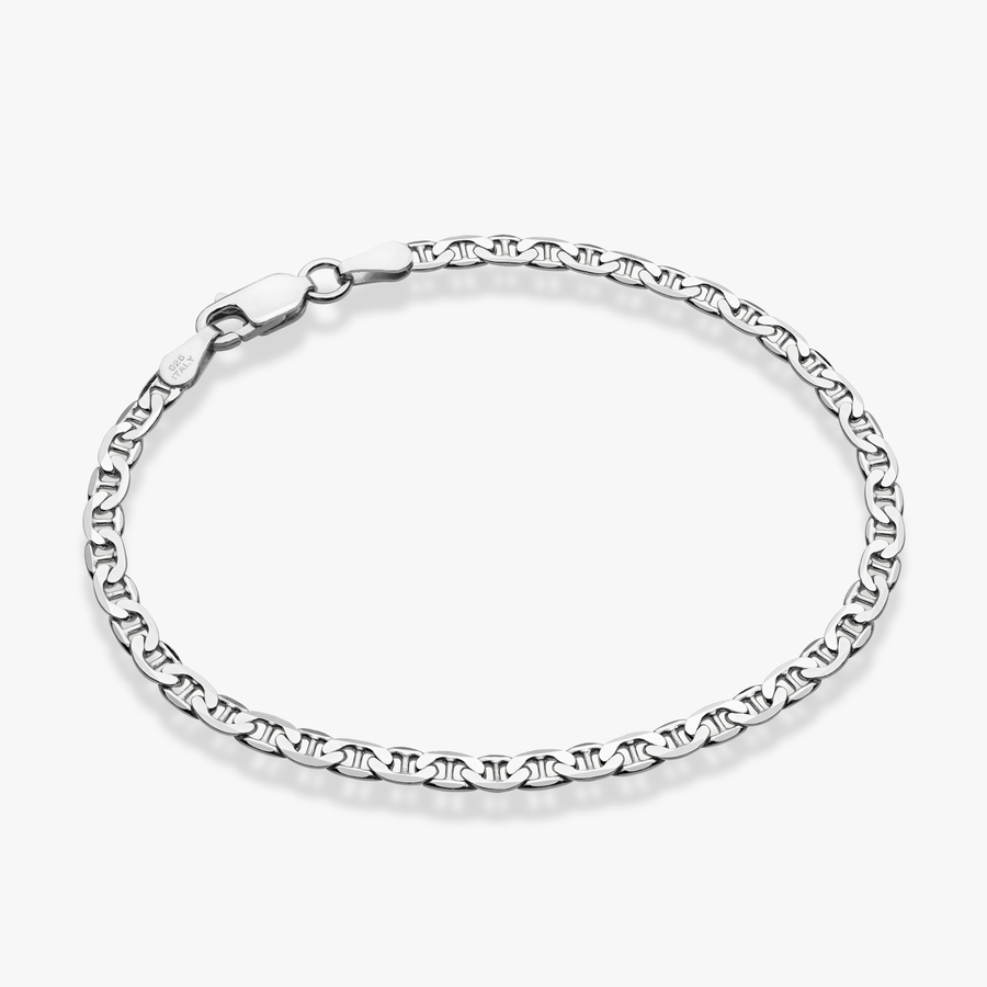 Mariner Chain Bracelet in Sterling Silver, 3mm