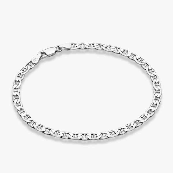 Mariner Chain Bracelet in Sterling Silver, 4mm – Miabella