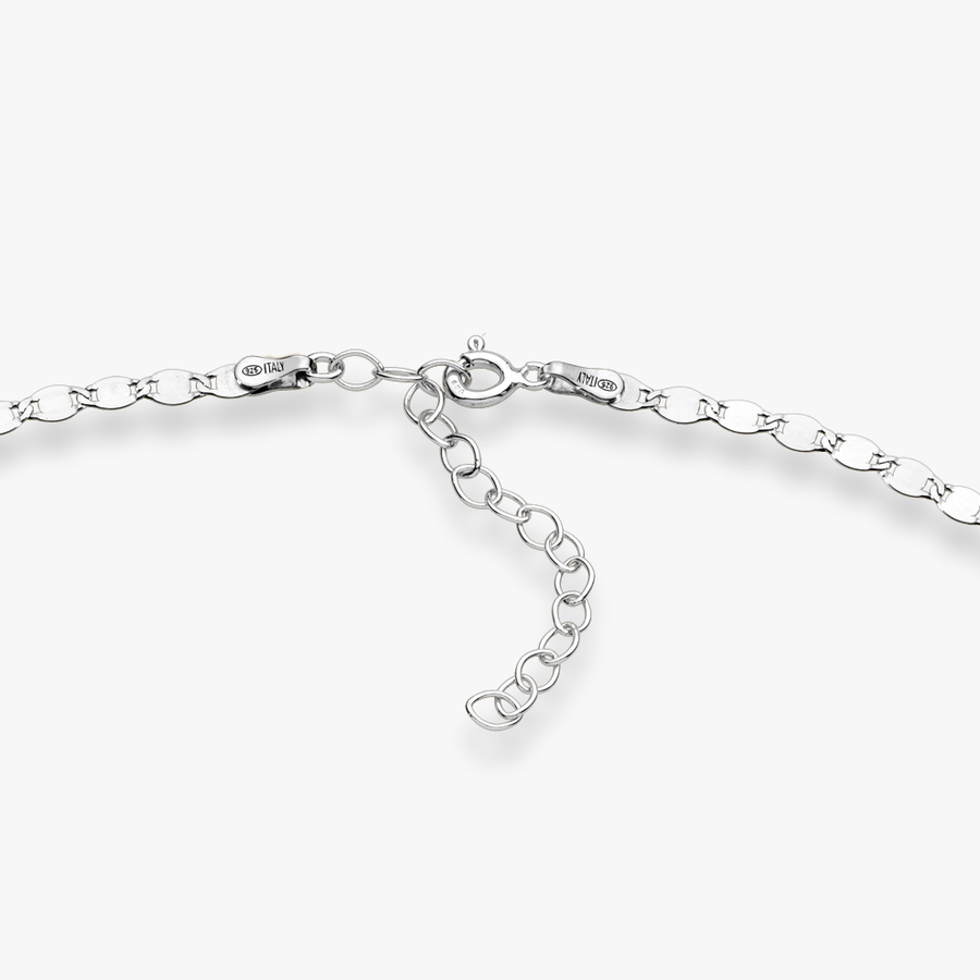 Mirror Link Adjustable Choker Necklace in Sterling Silver