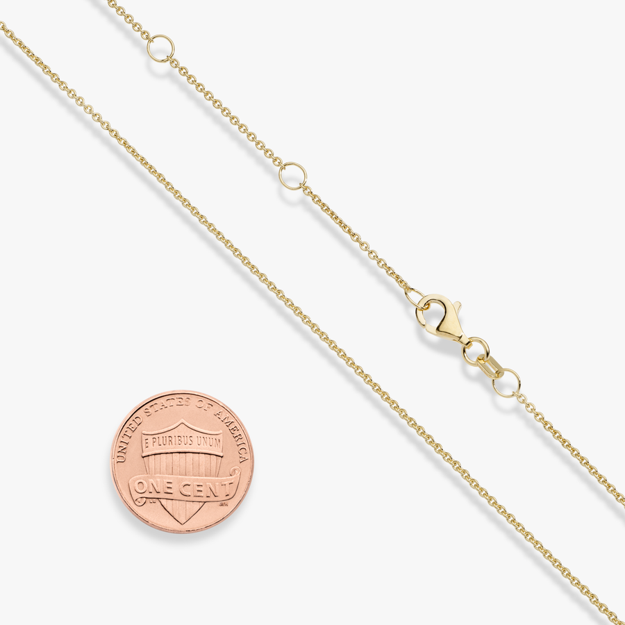 Open Circle Adjustable Pendant Necklace in 18k gold over sterling silver