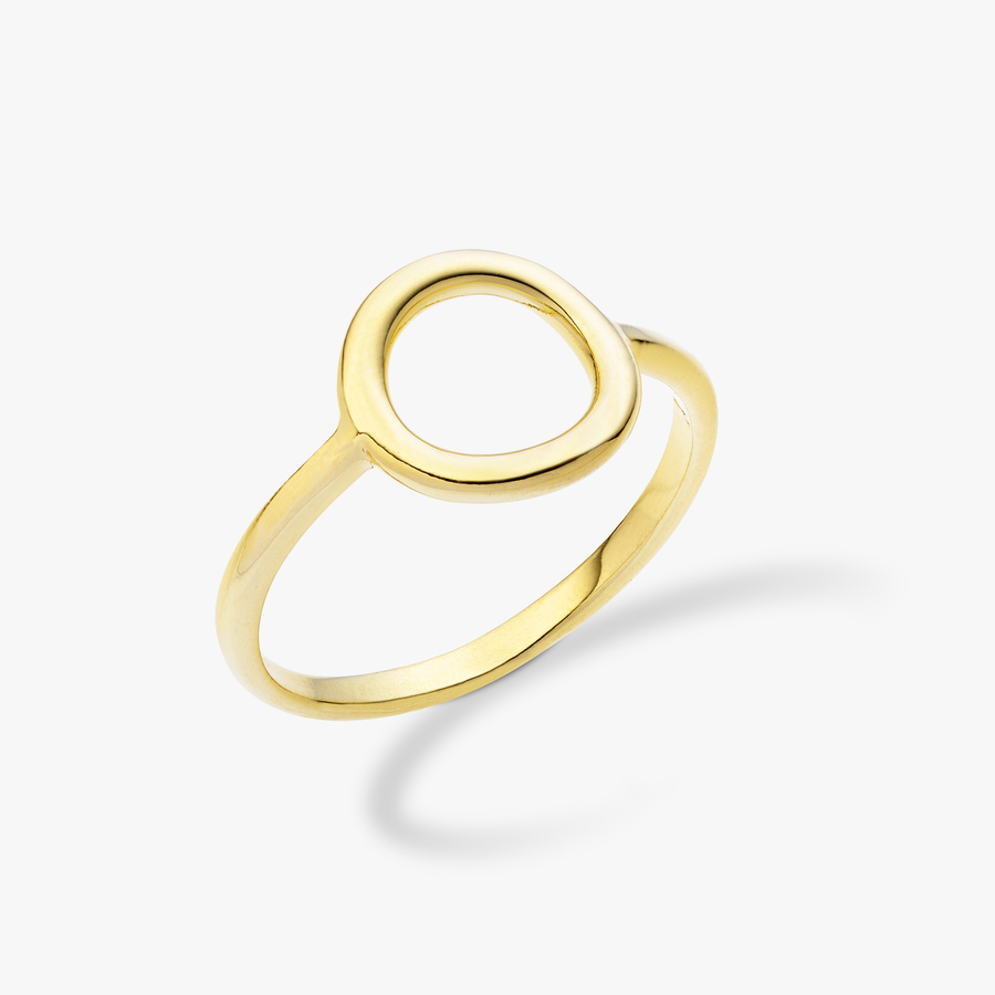 Open Circle Ring in 18k gold over sterling silver