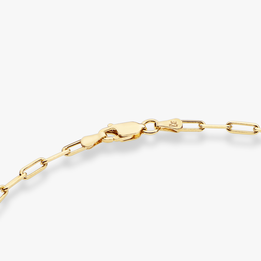 Paperclip Anklet in 18k gold over sterling silver, 2.5mm