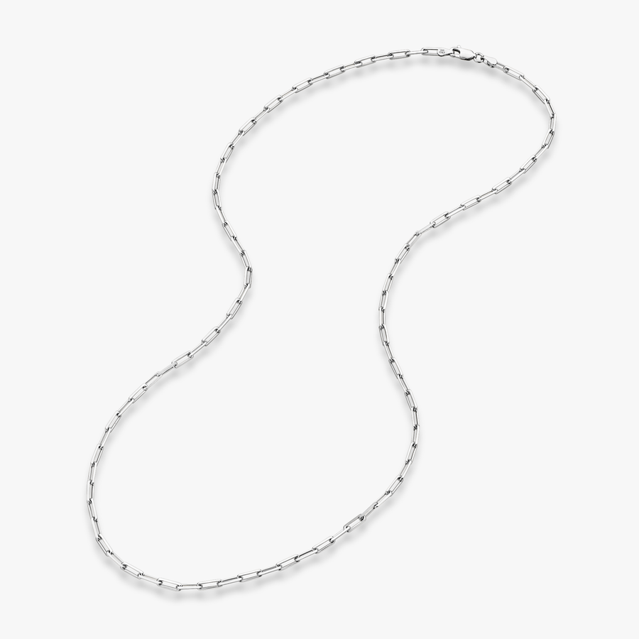 Paperclip Chain Necklace in Sterling Silver, 3mm
