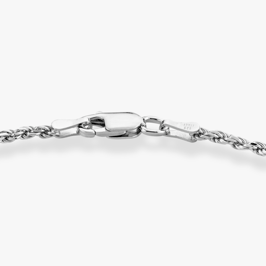 Rope Anklet in Sterling Silver, 2mm