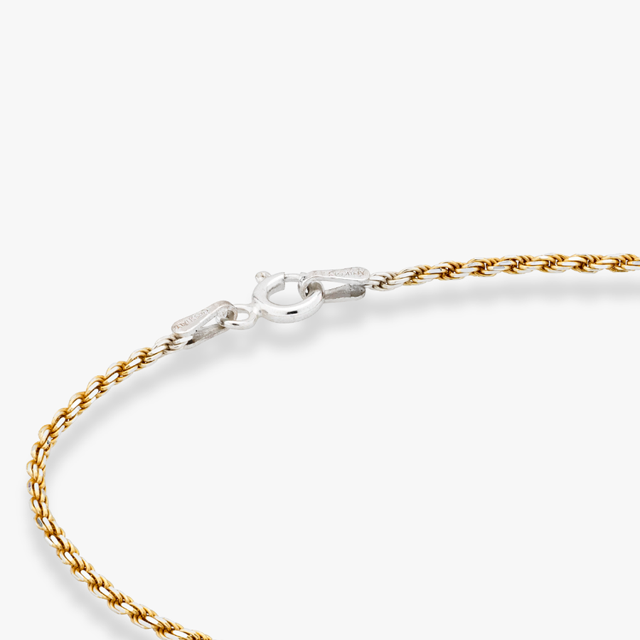 Rope Anklet in Two-tone 18k gold over sterling silver, 1.5mm
