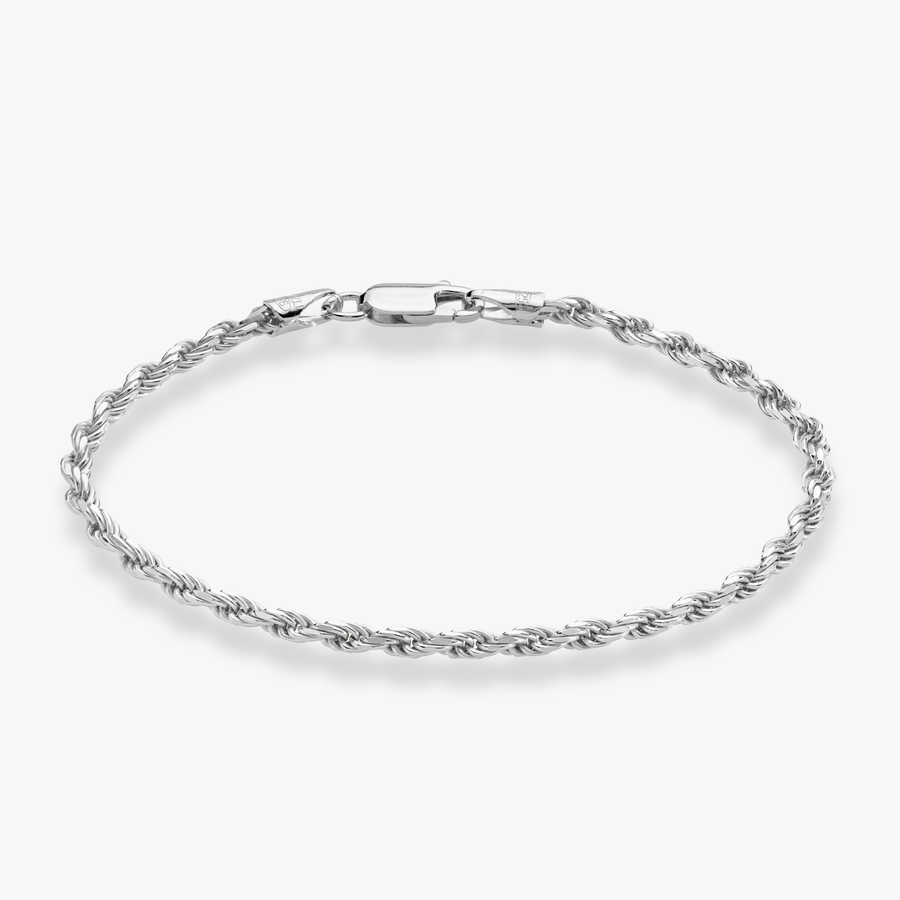 Rope Bracelet in Sterling Silver, 3mm - Main Image