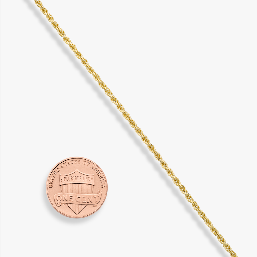 Rope Necklace in 18k gold over sterling silver, 2mm – Miabella