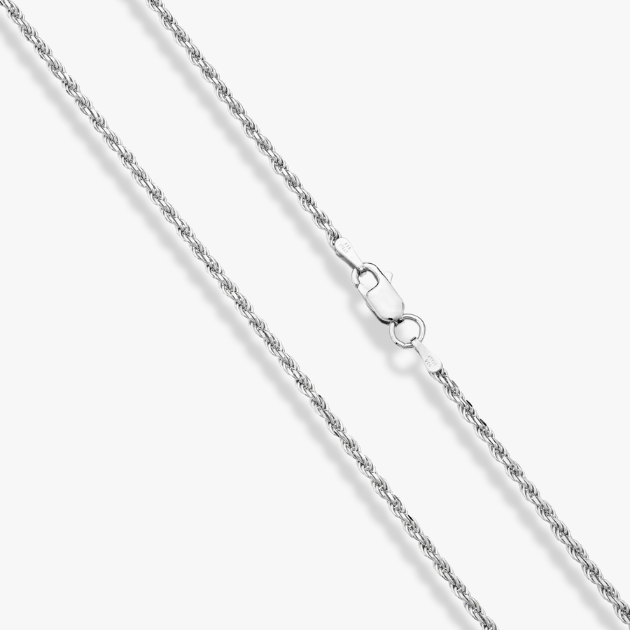 Rope Necklace in Sterling Silver, 2mm
