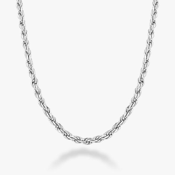 SILVER925 GULLITER ROPE NECKLACE/シルバー Rope Necklace in Sterling Silver, 3mm – Miabella