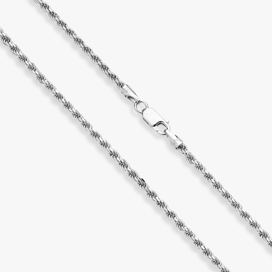 Rope Necklace in Sterling Silver, 3mm
