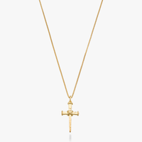 Rope Wrap Nail Cross Pendant Necklace in 18k gold over sterling