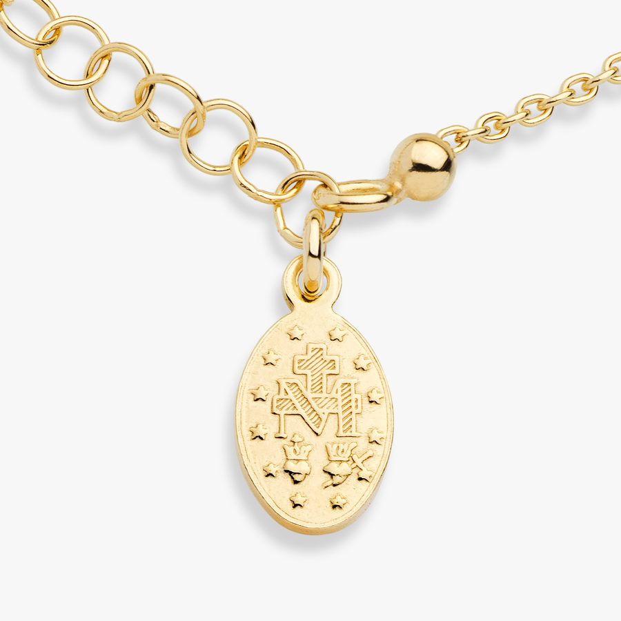 Rosary Adjustable Bracelet in 18k gold over sterling silver