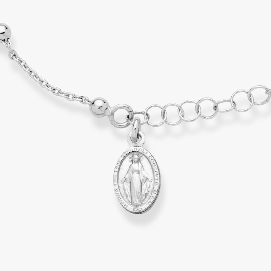 Rosary Adjustable Bracelet in Sterling Silver