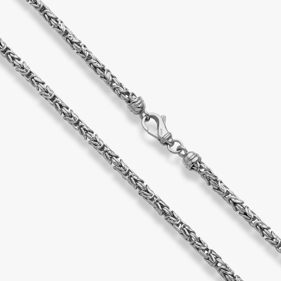 6.5mm Sterling Silver Hollow Byzantine Chain Necklace, 20 Inch - The Black  Bow Jewelry Company