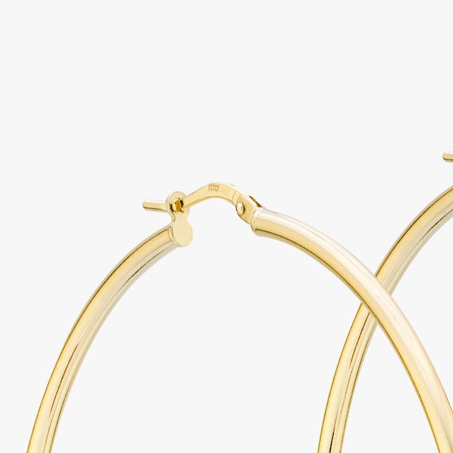 Round Hoop Lightweight Earrings in 18k gold over sterling silver, 60mm