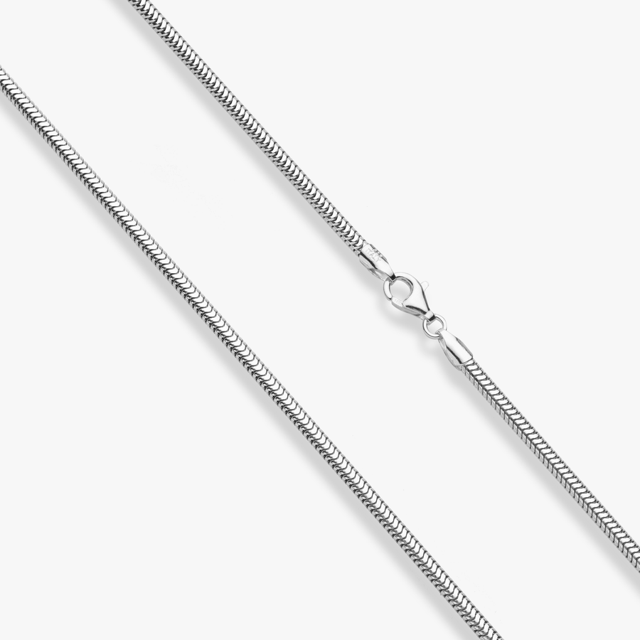 Round Snake Necklace in Sterling Silver, 2.5mm