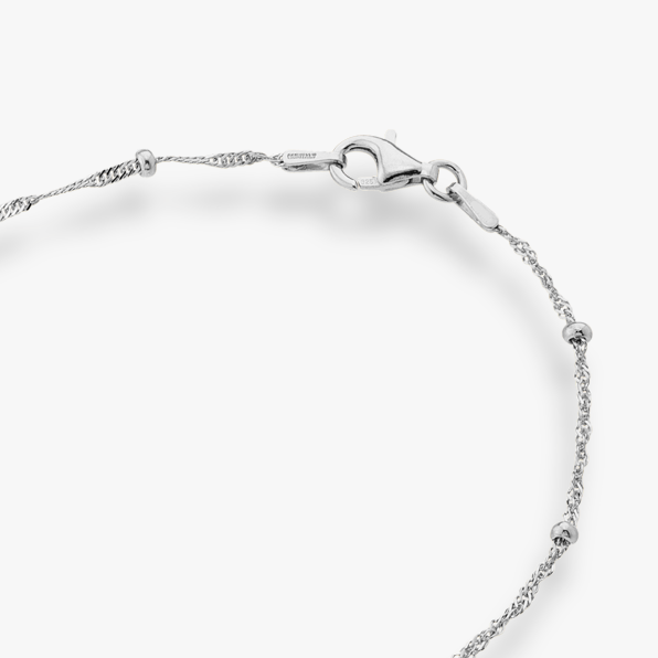 Singapore Bead Necklace in Sterling Silver