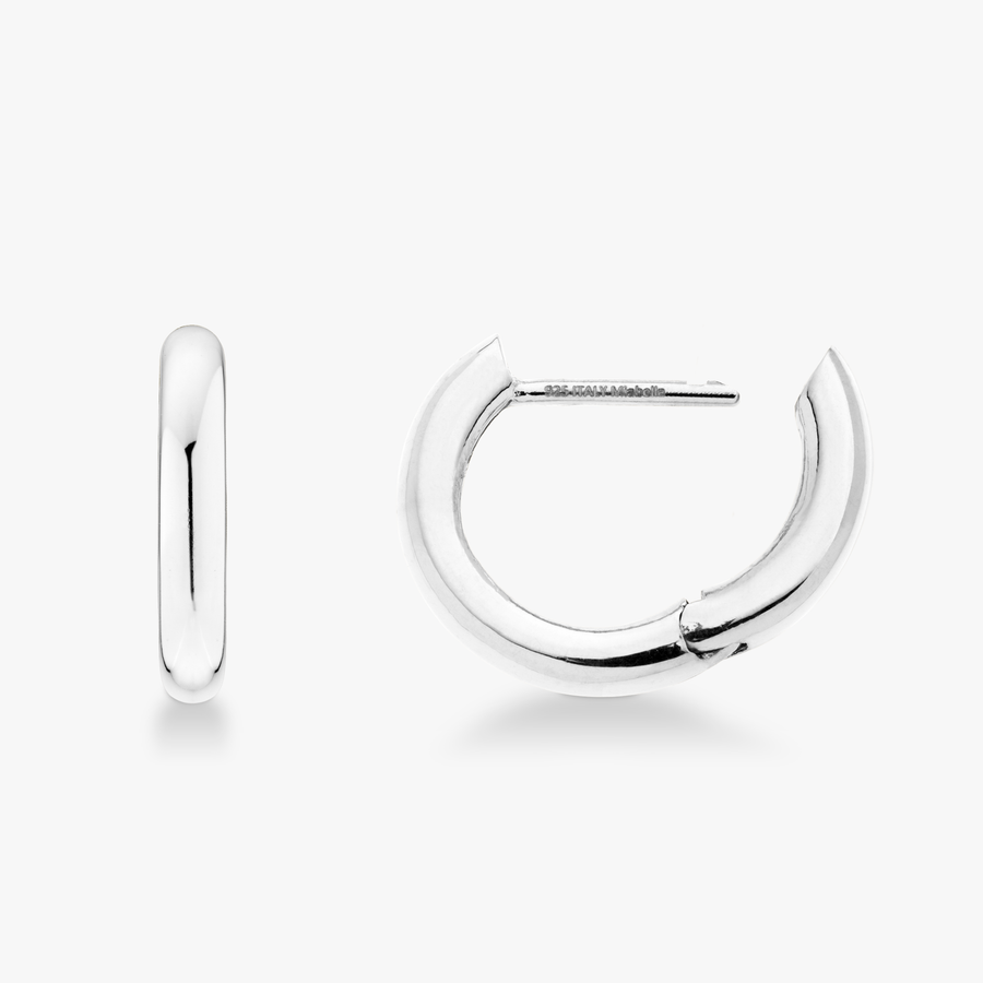 Thin Wire Hoop Earrings in Sterling Silver, 60mm – Miabella