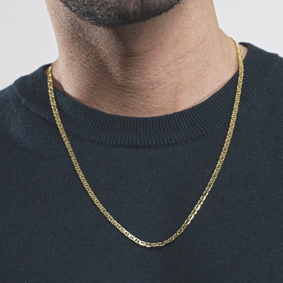 Mariner Chain Necklace in 18k gold over sterling silver, 4mm